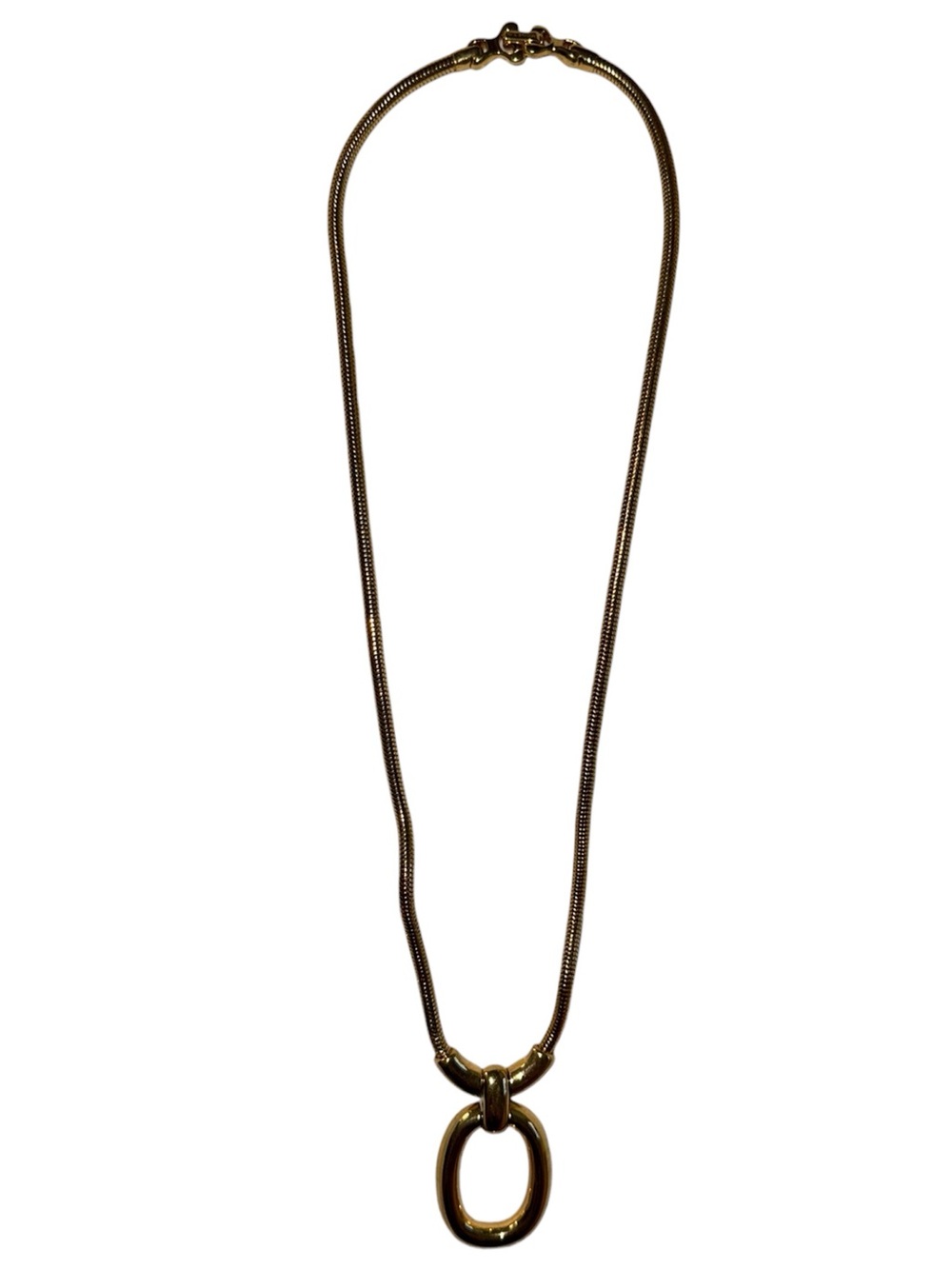 Gold-Tone Oval Pendant Necklace - Women's Jewelry